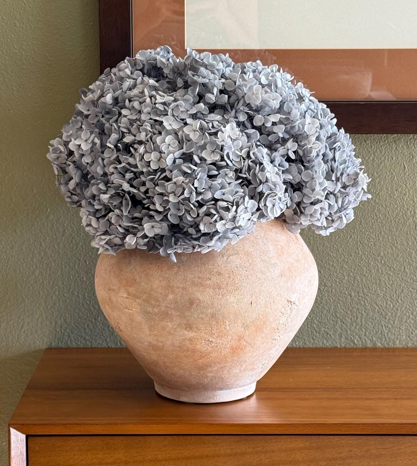 Real Hydrangea Preserved- Large Light Dusty Blue