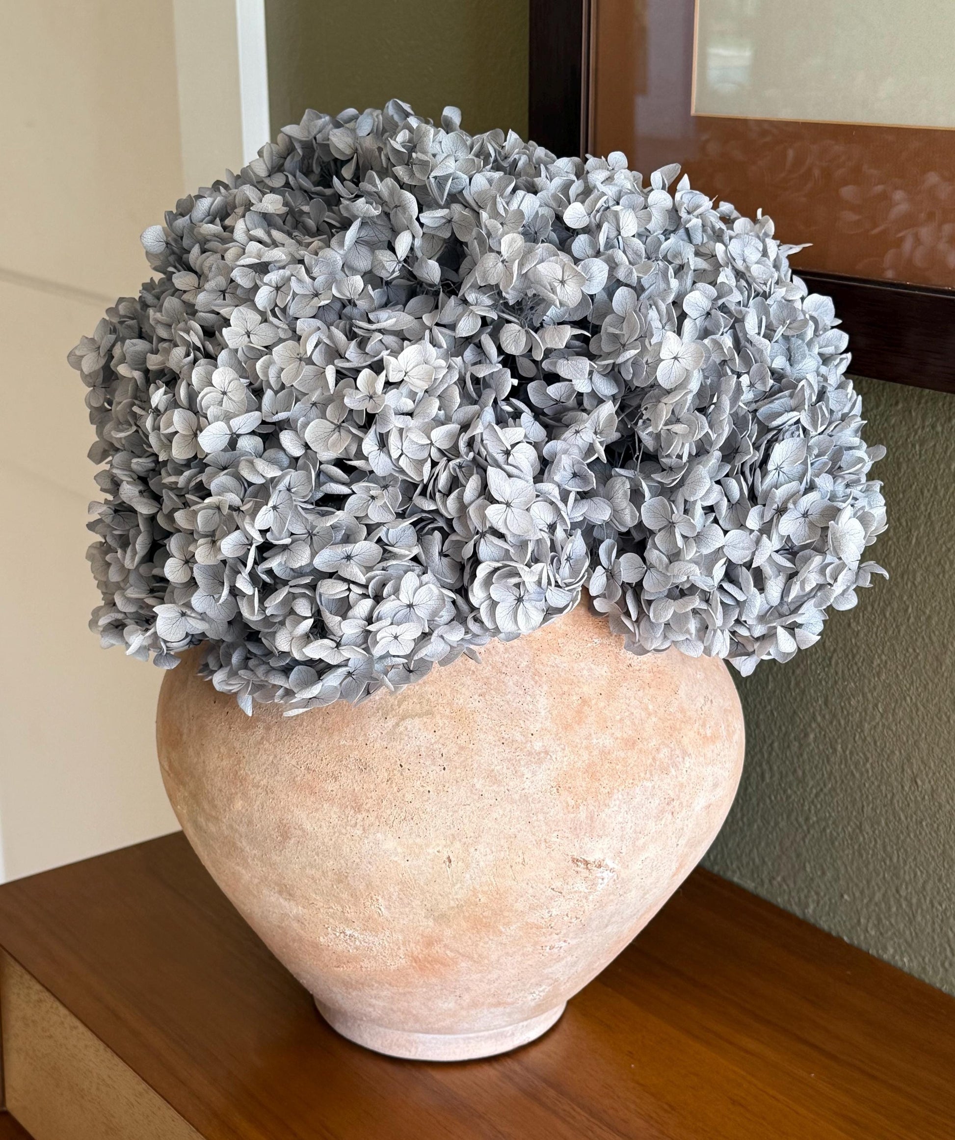 Real Hydrangea Preserved- Large Light Dusty Blue